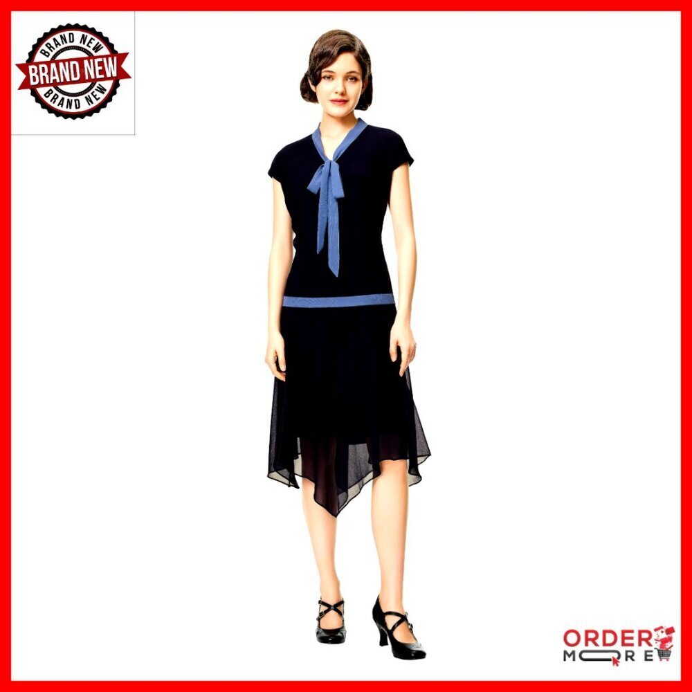 Chiffon Flapper Dress Low Waist 1920s Gatsby Party Vintage Elegant